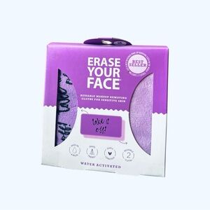 Erase Your Face Purple Makeup Removing Cloths (2 Cloths)
